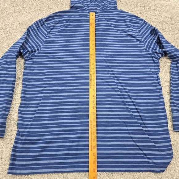 Vineyard Vines Stripe Hooded Linen Shirt Mens L‎ Blue Coastal Ease Pullover - Picture 8 of 10